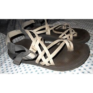 Chaco Z Cloud X2 Beige Tan Strappy Athletic Sandals Women Size 10 Toe Loop